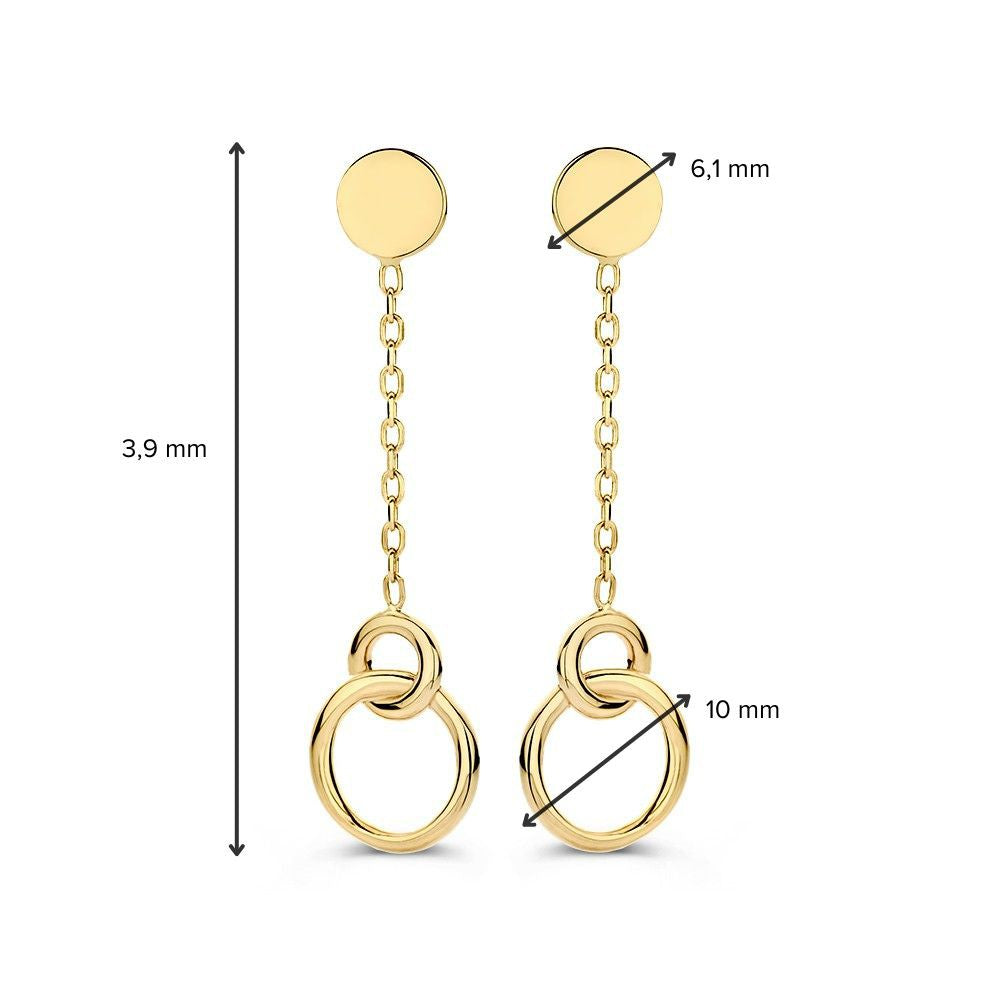 Orecchini in Oro Giallo con Elementi Pendenti in Oro – Lusso 14 Carati per Donna