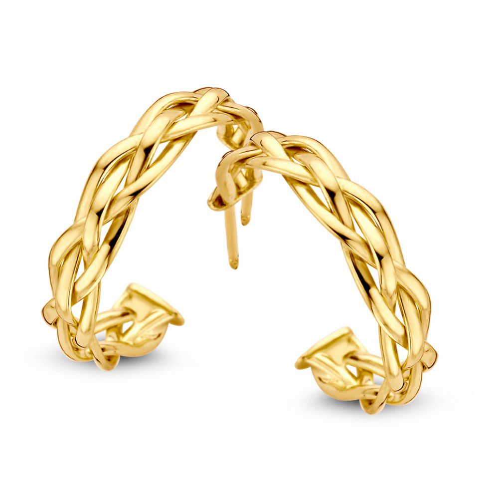 Geelgouden Oorstekers 14K 20mm - Eenvoudige Elegantie