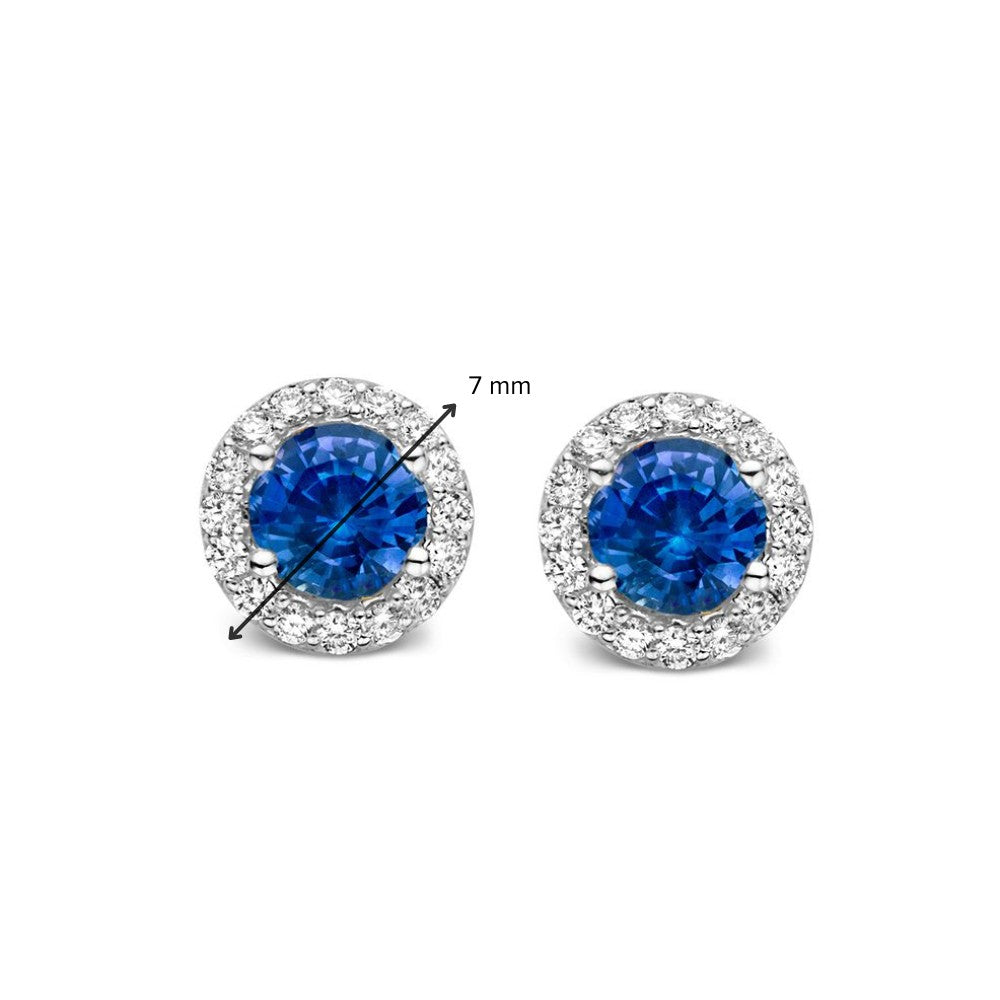 Anello in Oro Bianco 18kt con Zaffiro Blu e Diamante – Gioiello di Lusso Van der Kooij