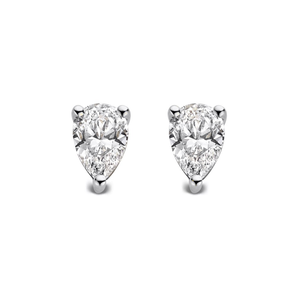 Orecchini in oro bianco con diamanti a forma di pera da 0,50 ct.