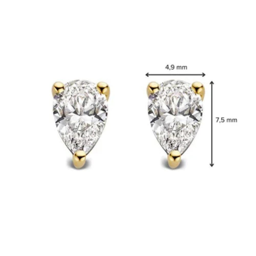 Orecchini a perno Ava 1,00 ct. oro giallo