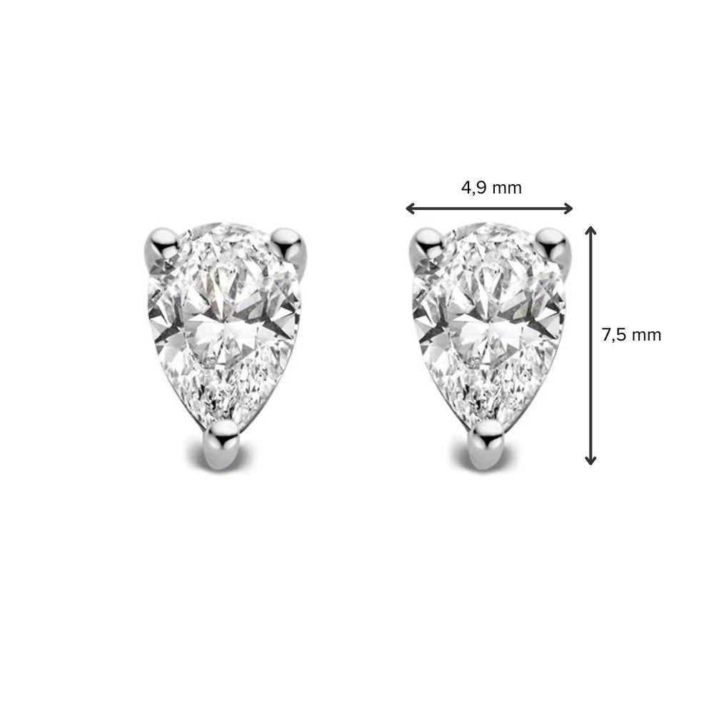 Orecchini a bottone Ava 1,00 ct oro bianco