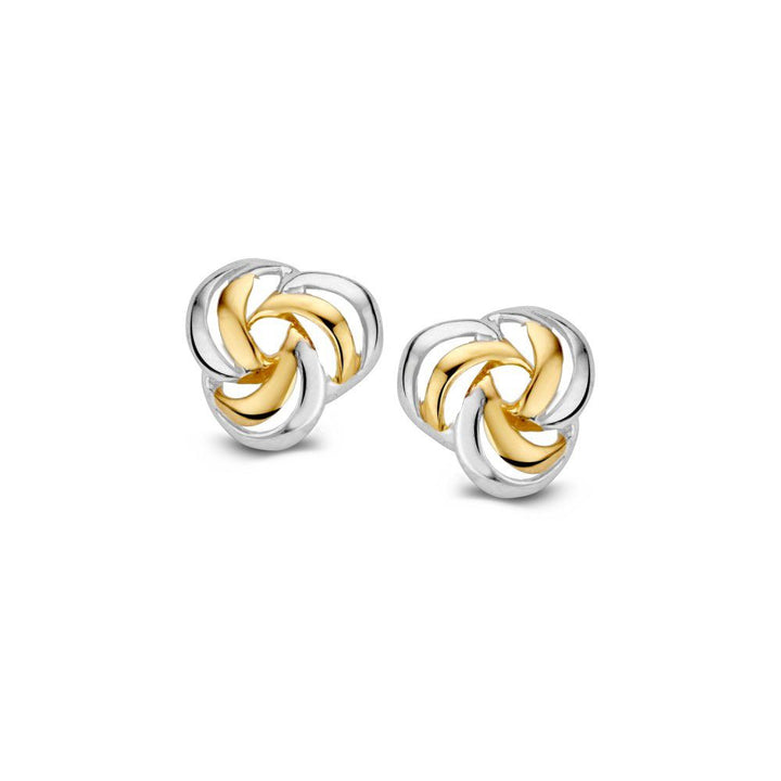Bicolor Gouden Oorstekers 14 Karaat voor Dames – 7,2 mm, Subtiel en Elegant