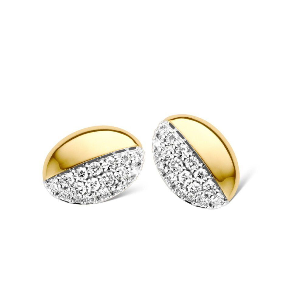 Orecchini bicolore in oro con diamanti brillanti da 0,30 ct.