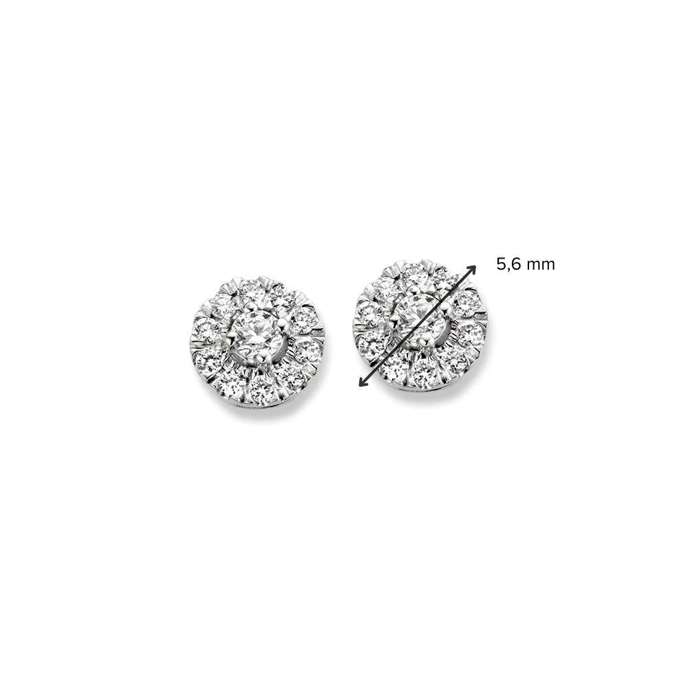 Orecchini a bottone Emma 0,20 ct oro bianco