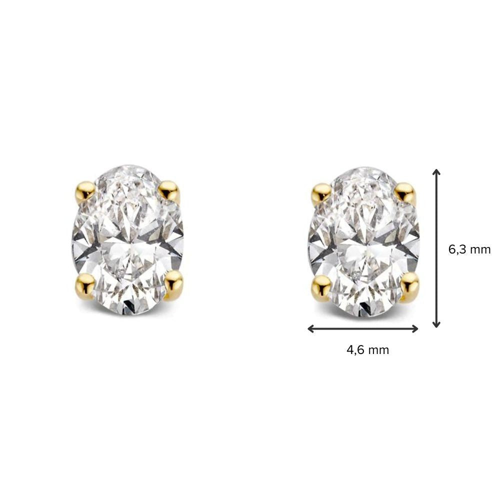 Orecchini a lobo Franky 1,00 ct oro giallo