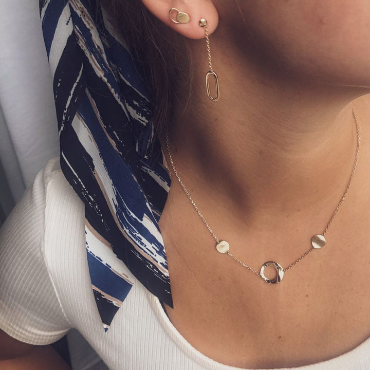 14K Geelgouden Oorstekers met Lange Aanhangers 40mm