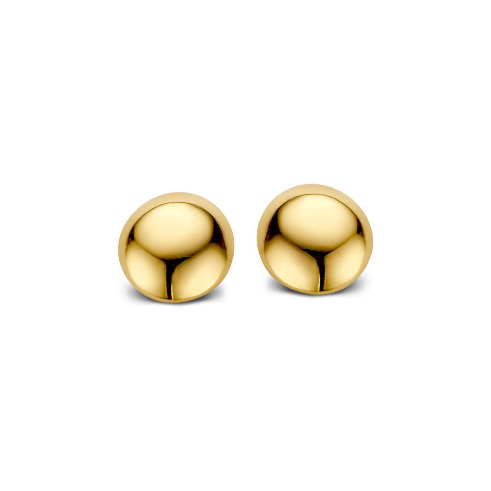 Orecchini in oro giallo 14K con forma a mezza sfera.