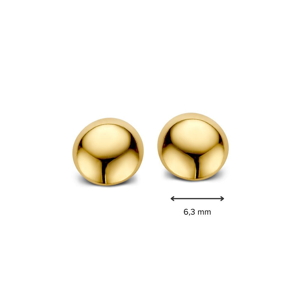 Orecchino a Bottone in Oro Giallo 14K a Forma di Semisfera