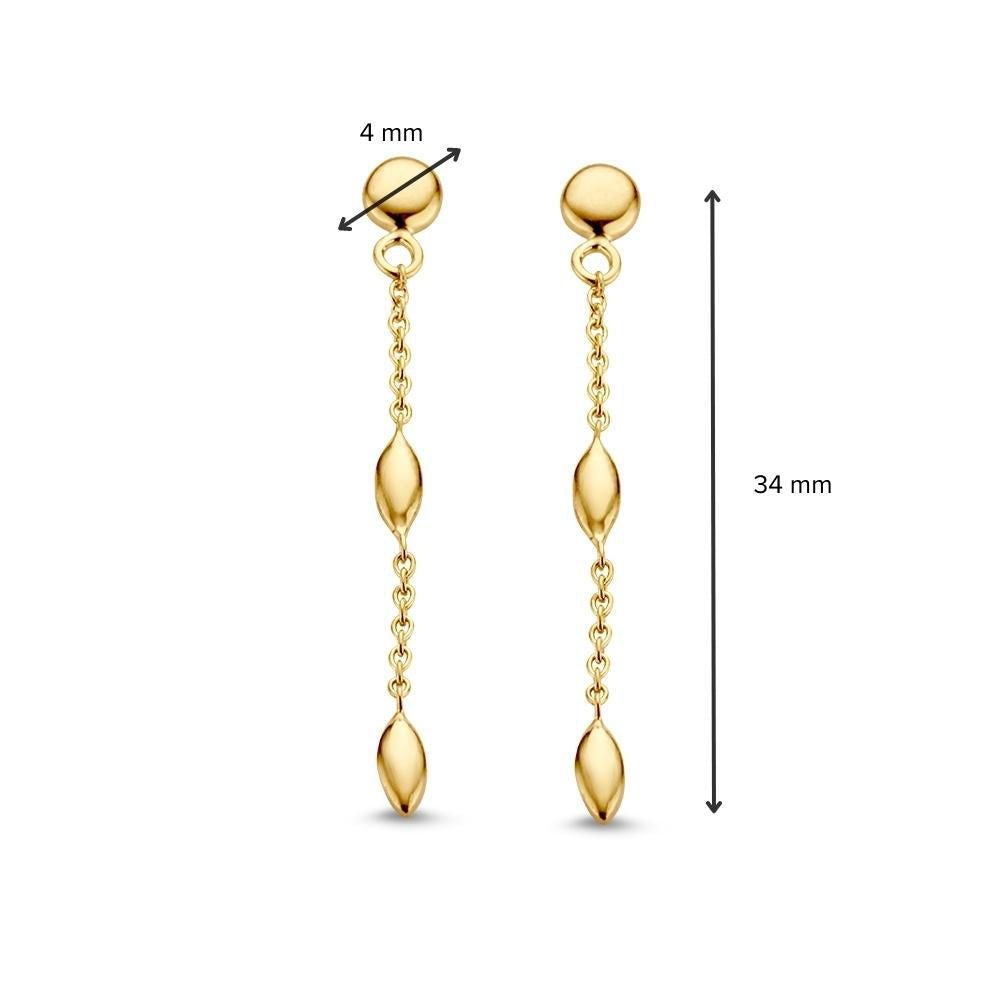 Orecchini a Bottone in Oro Giallo 14K 34mm – Orecchini Raffinati e Senza Tempo per Donna