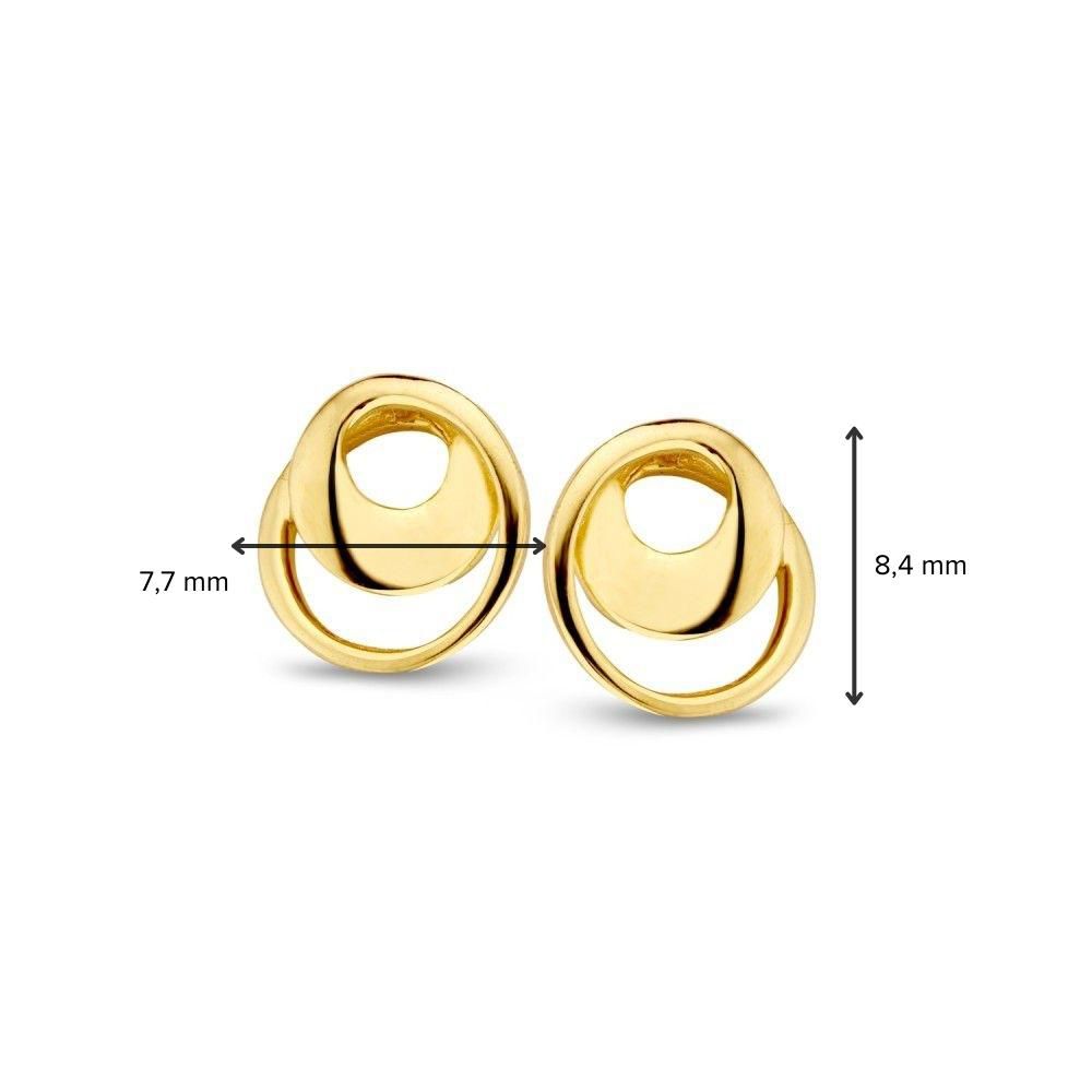 Orecchini a Perno in Oro Giallo 14K 8mm - Semplici ed Eleganti
