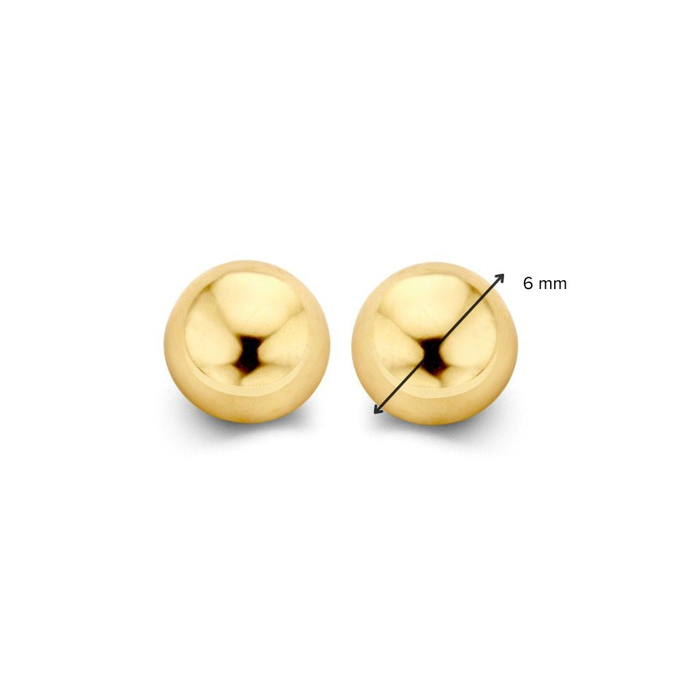 Orecchini a Lobo in Oro Giallo 14K con Chiusura a Farfalla - 6mm, Design Minimalista
