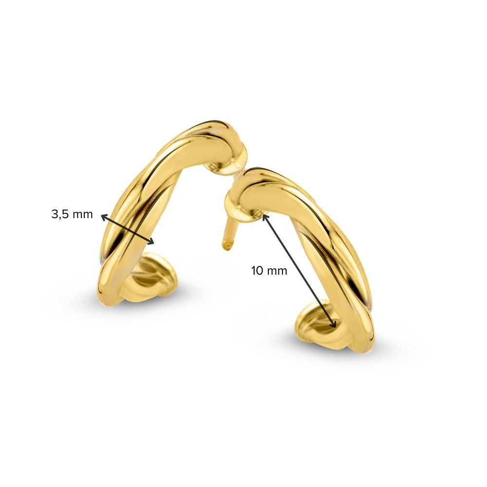 Orecchini a perno in oro giallo 14K 10mm – Lusso sottile
