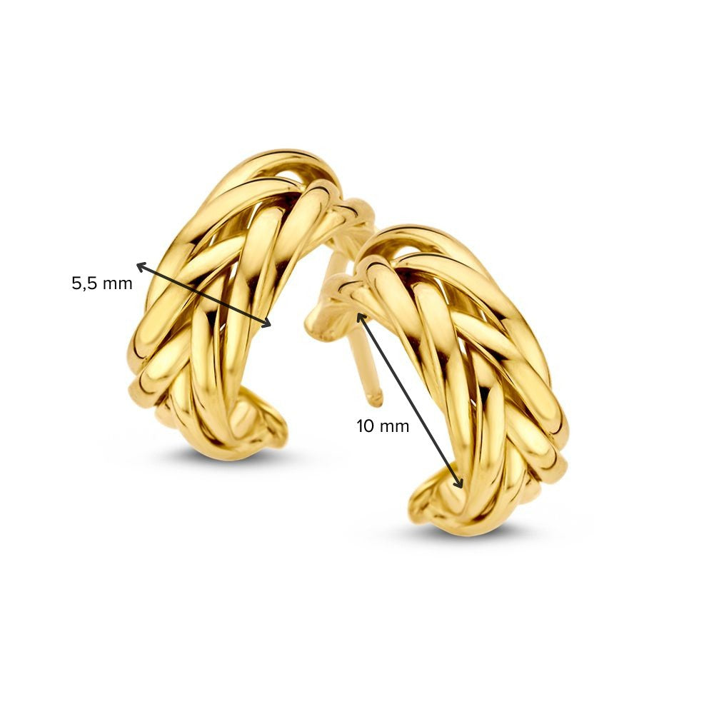 Orecchini a Chiodo in Oro Giallo 14K 10mm – Eleganza Sobria