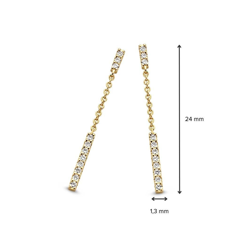 Orecchini a perno in oro giallo con diamante da 0,12 crt. – Eleganza sottile