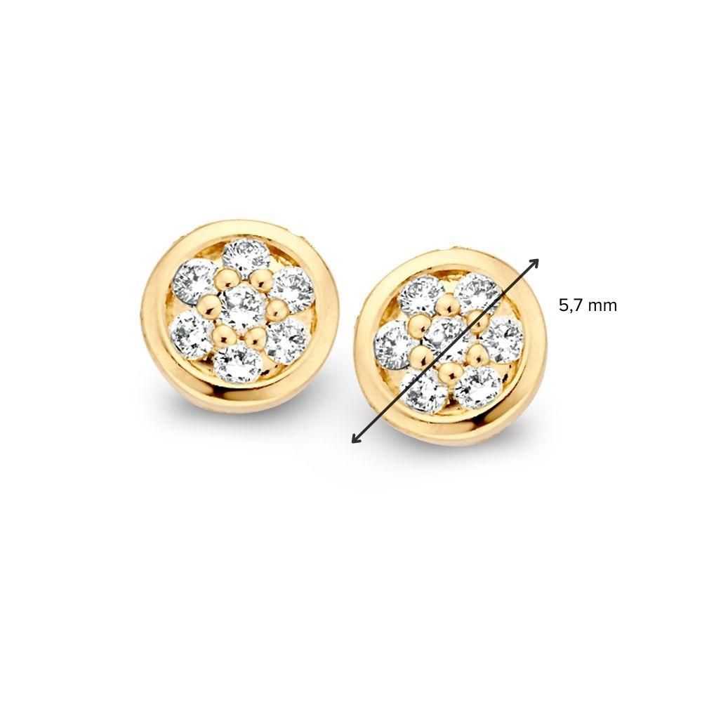 Orecchini a Bottone in Oro Giallo con Diamante da 0,18 crt. – Eleganti