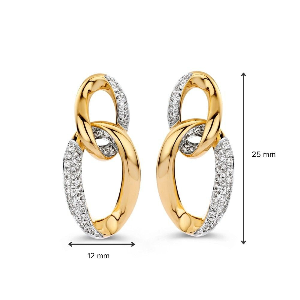 Lussuosi Orecchini in Oro Giallo con Diamanti – Eleganza e Scintillio in Uno
