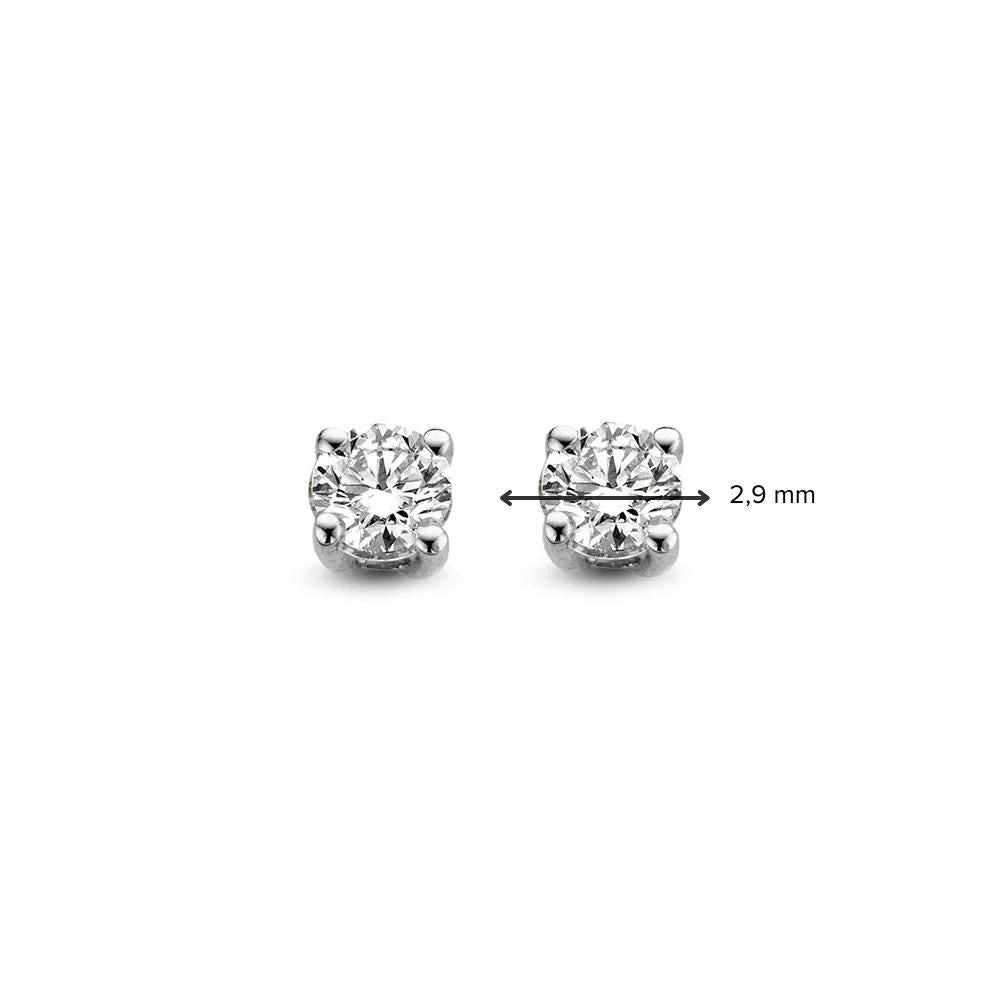 Orecchini a bottone Olivia 0,20 ct oro bianco