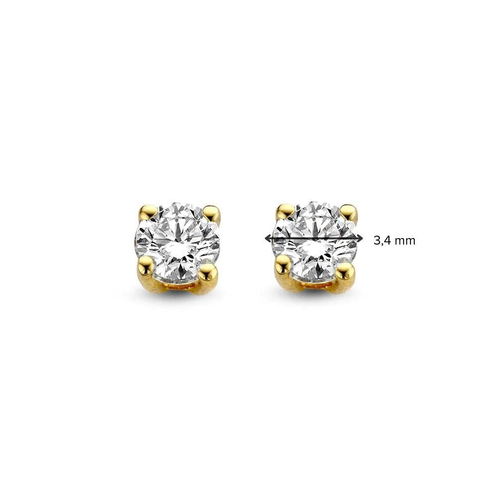 Orecchini a Perno Olivia 0,30 crt. oro giallo