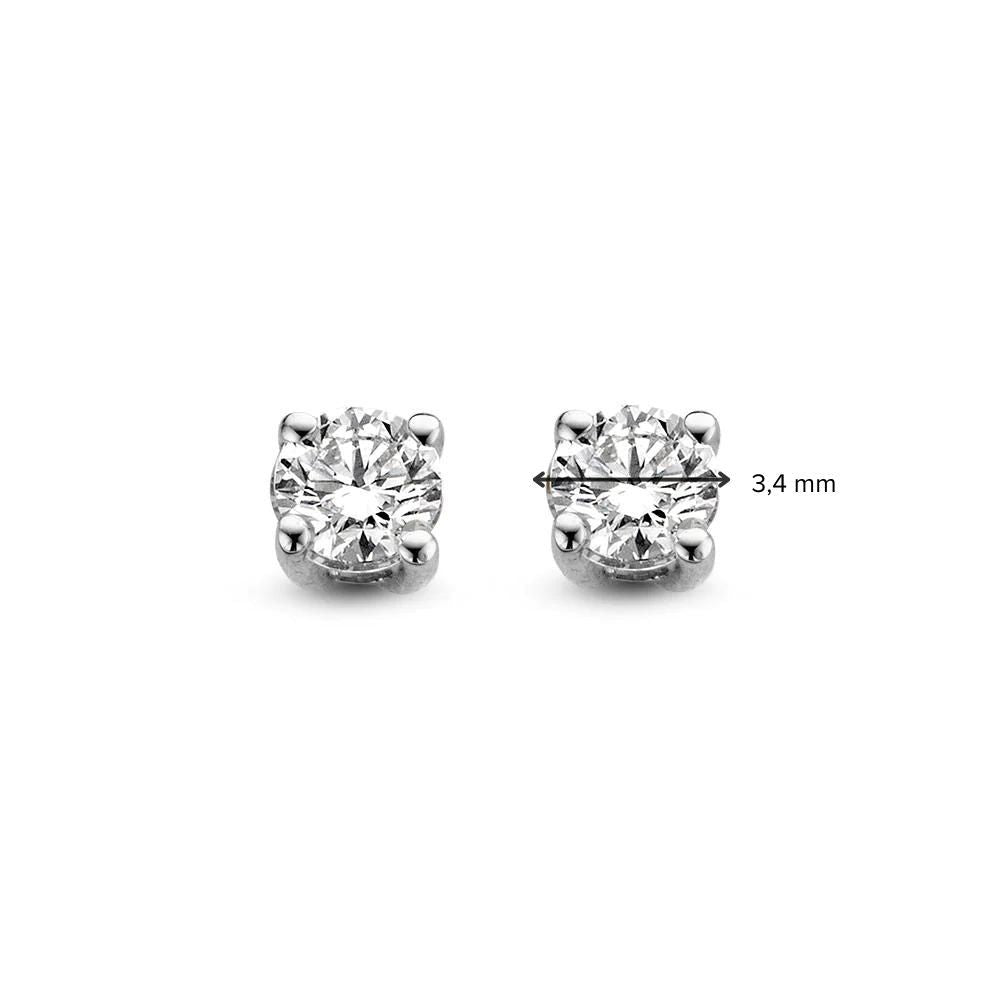 Orecchini a lobo Olivia 0,30 ct. oro bianco
