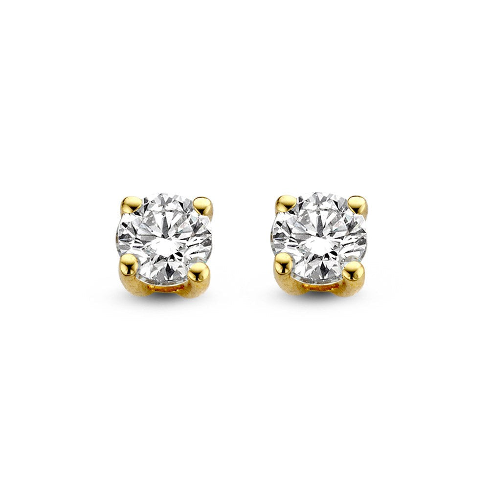 Orecchini a lobo Olivia 0,50 crt. oro giallo