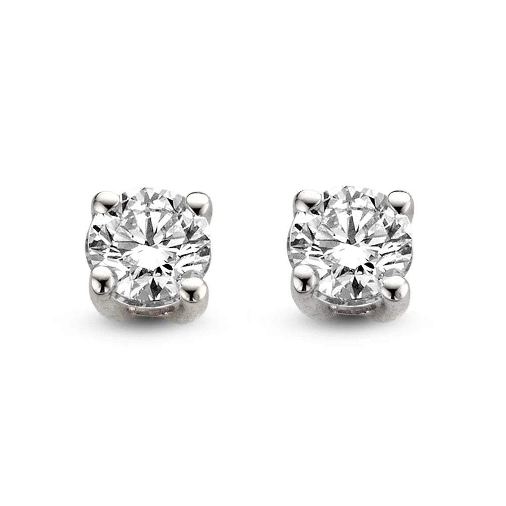 Orecchini in oro bianco con diamanti rotondi da 1,00 ct.