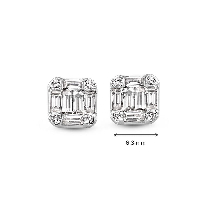 Witgouden Oorstekers met Baguette Diamanten – 14K Oorbellen voor Dames, 0.68 crt Diamant