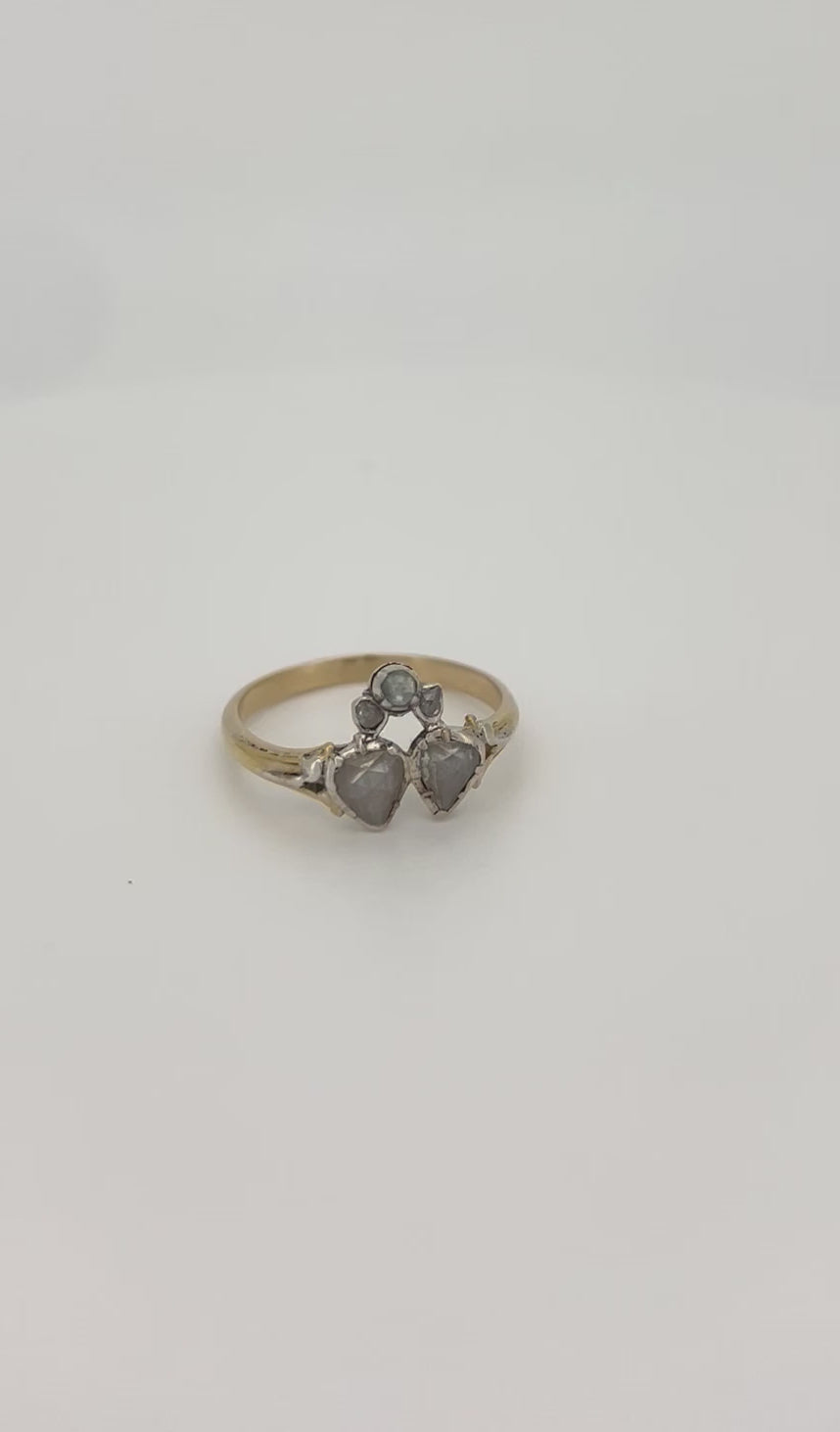 anello vintage in oro con diamante 14k 3.0gr
