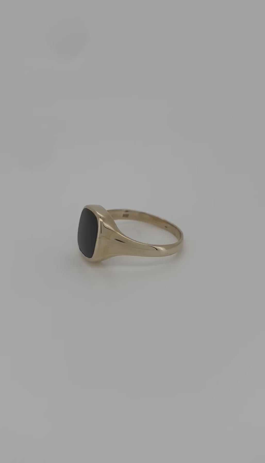 anello vintage in oro 14k onice quadrato 6,9gr