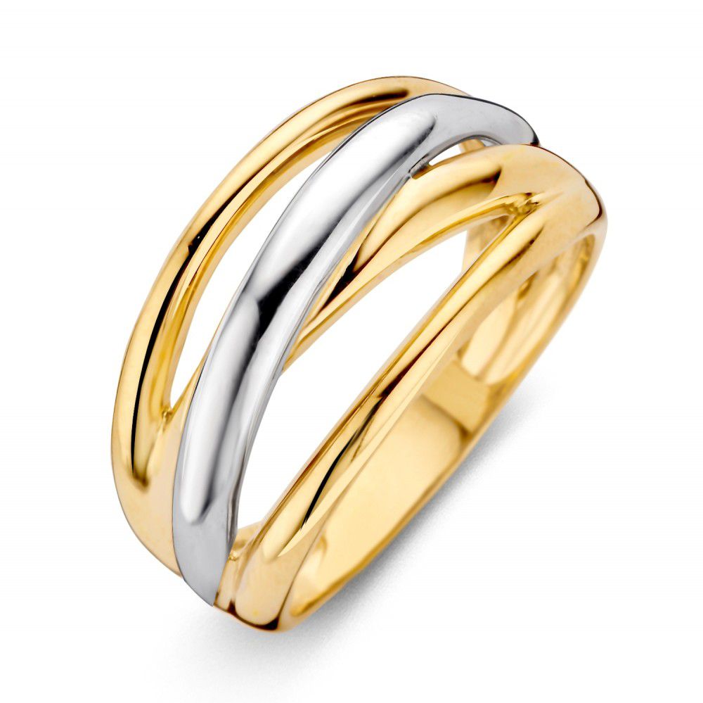 14 Karaat Gouden Ring voor Dames – Geel/Wit Goud – Van der Kooij – Gratis Verzending