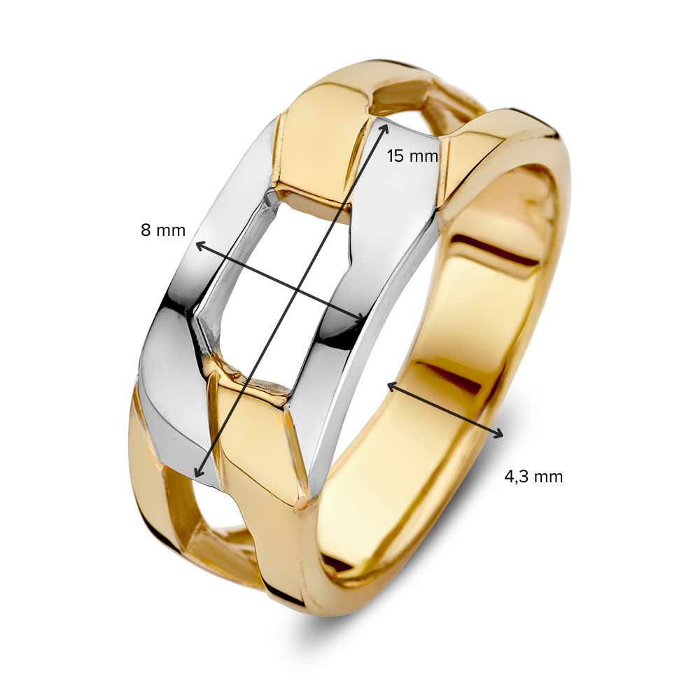 Anello da Donna Bicolore Senza Tempo 14 Carati – Unione tra Oro Giallo e Bianco