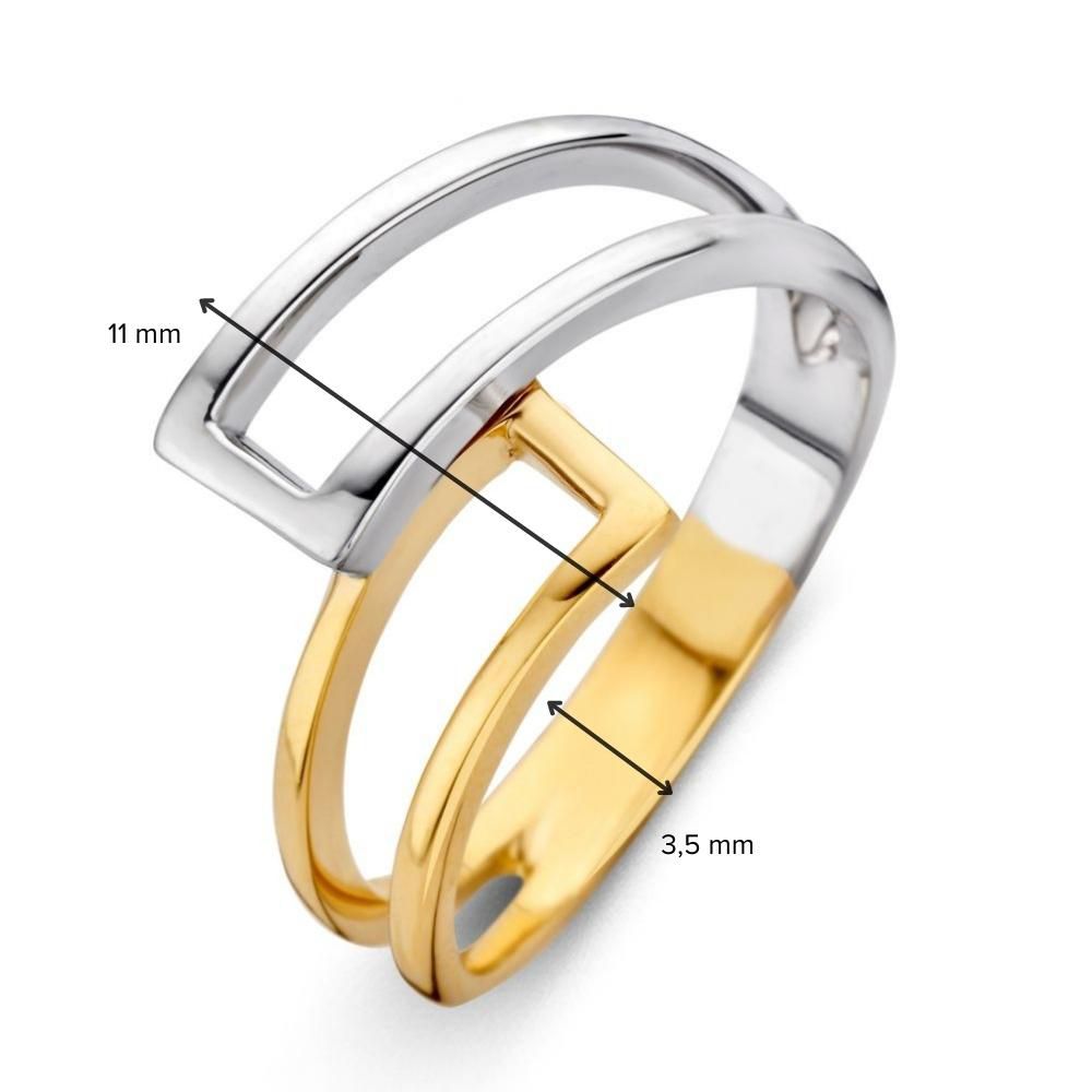 Anello in Oro 14 Carati per Donna – Oro Giallo/Bianco – Van der Kooij – Spedizione Gratuita
