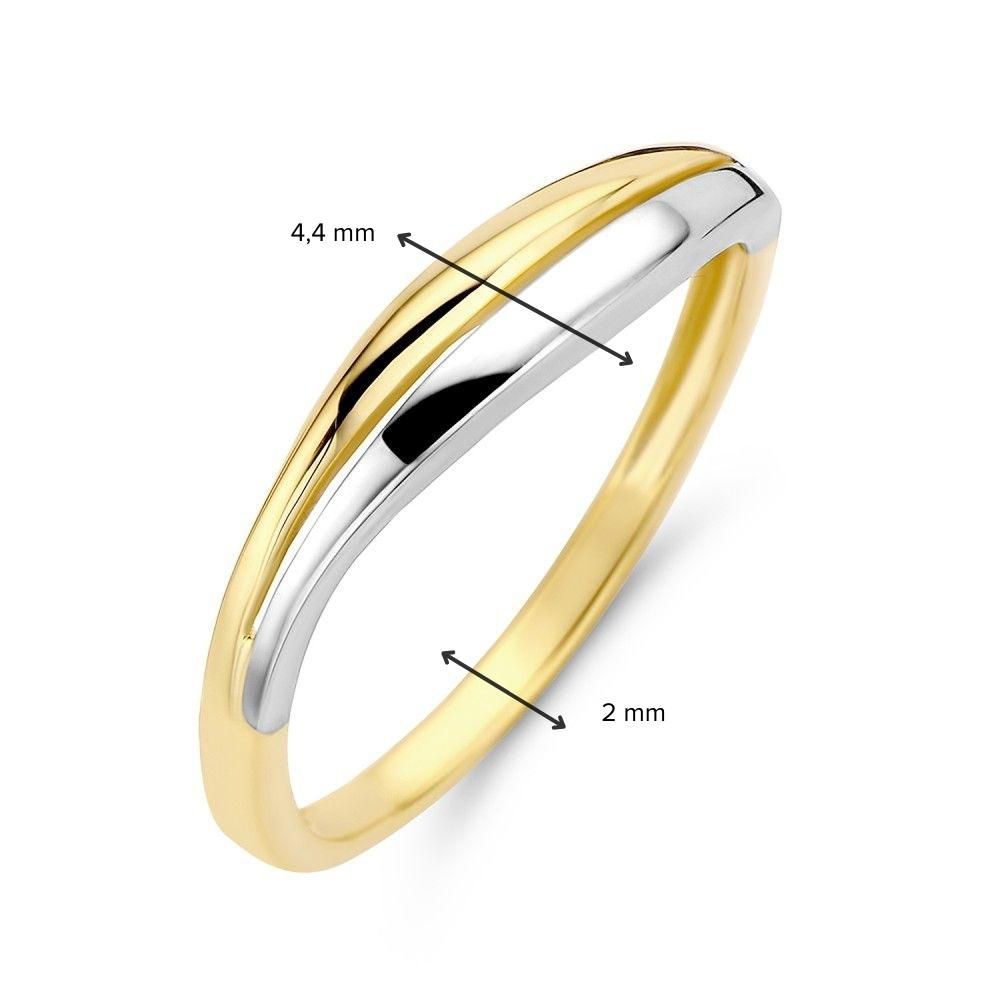 Anello da Donna Bicolore 14 Carati in Oro Giallo e Bianco