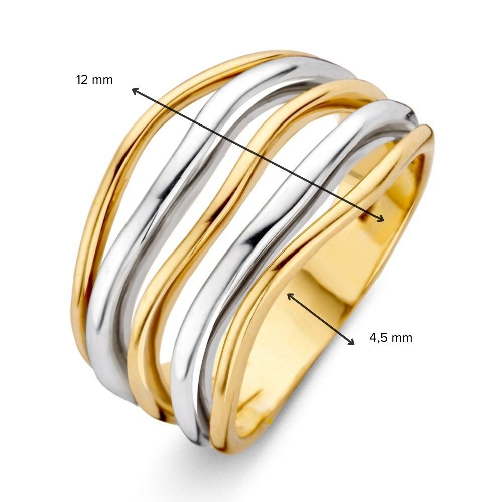 Anello da Donna in Oro 14 Carati – Giallo/Bianco – Van der Kooij – Spedizione Gratuita