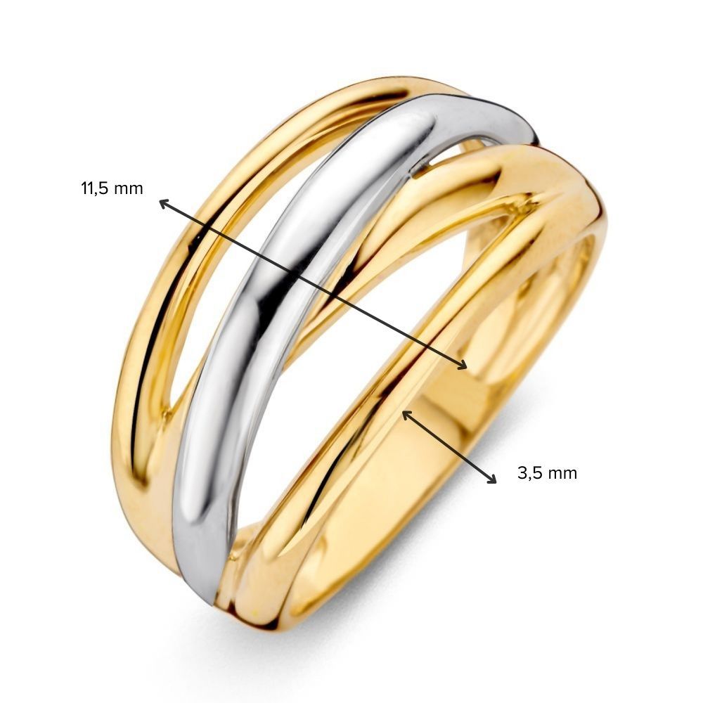 Anello in Oro 14 Carati da Donna – Oro Giallo/Bianco – Van der Kooij – Spedizione Gratuita
