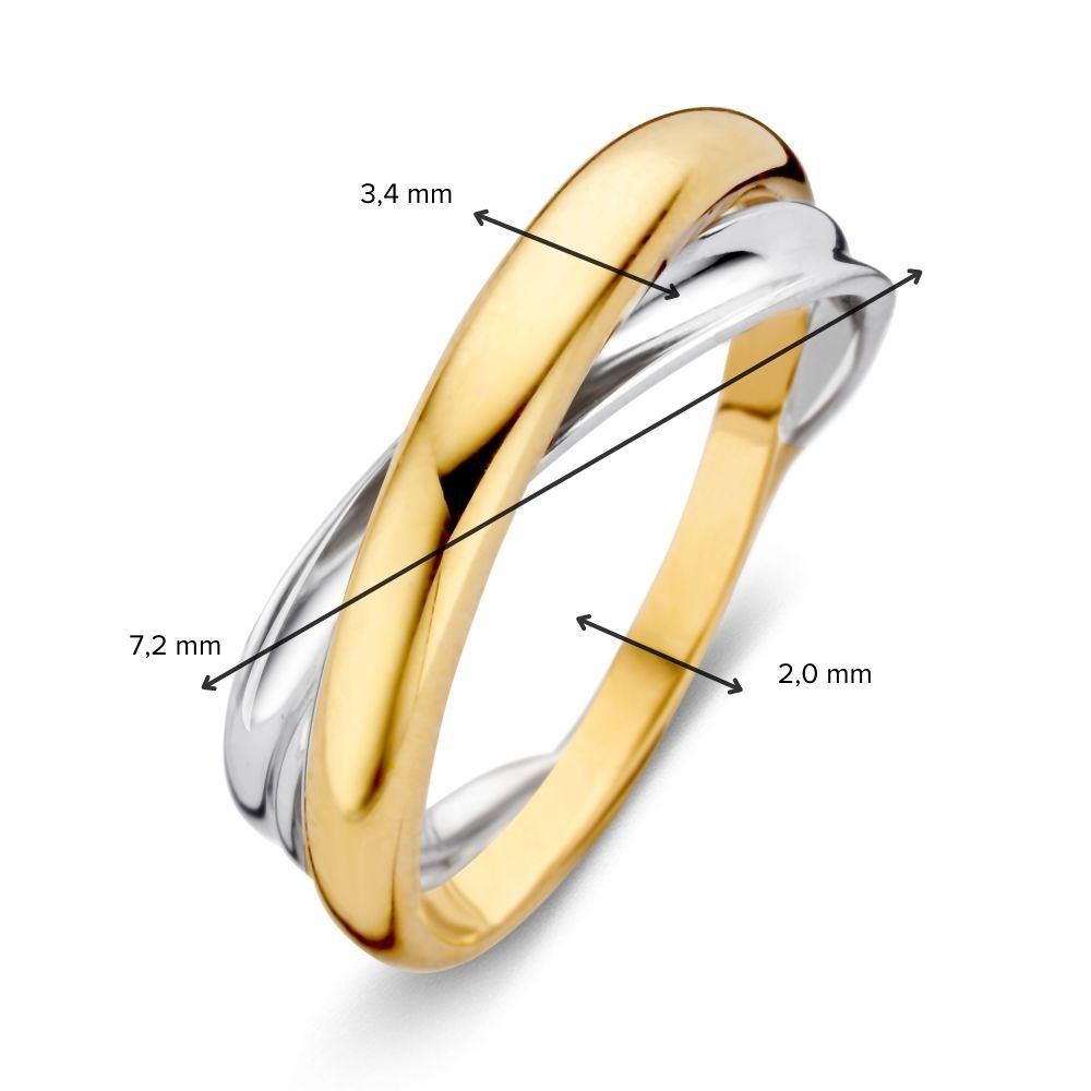 Anello da donna bicolore 14 carati senza tempo – Lusso in oro giallo e bianco