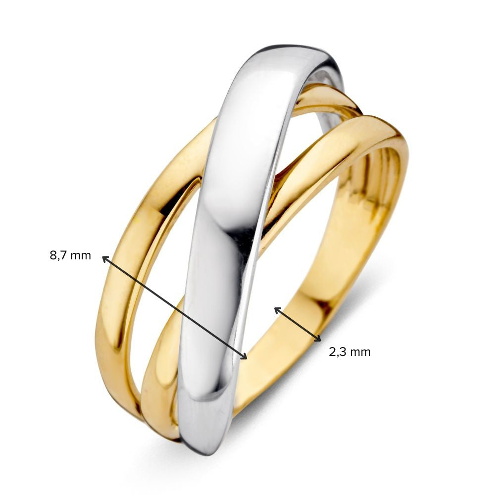 Anello da Donna Bicolore in Oro 14 Carati – Lusso Discreto ed Eleganza Senza Tempo