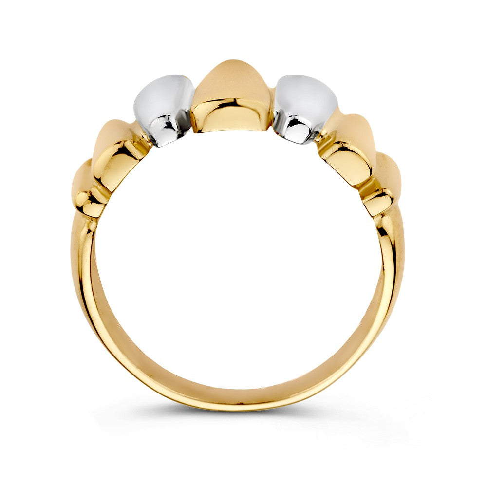 Anello da donna bicolore 14 carati – Lusso ed eleganza in oro giallo e bianco