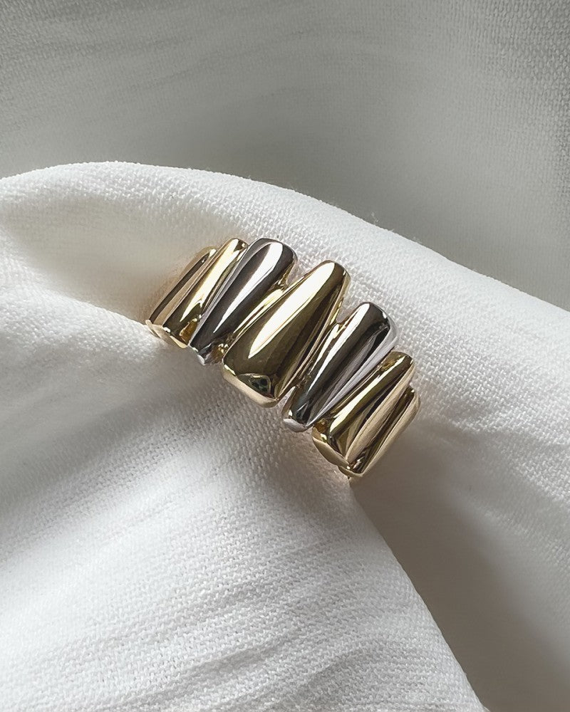Anello da donna bicolore 14 carati – Lusso ed eleganza in oro giallo e bianco