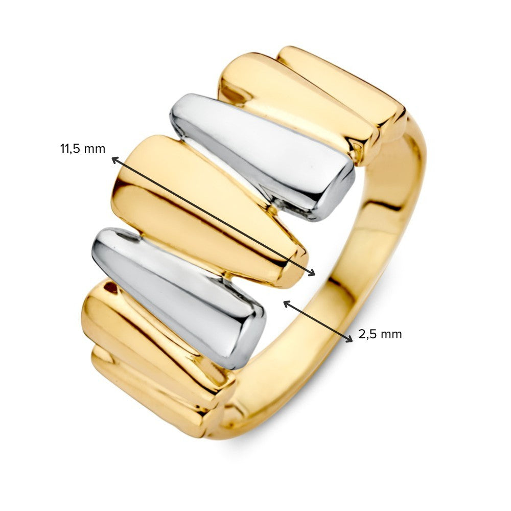 Anello da donna bicolore 14 carati – Lusso ed eleganza in oro giallo e bianco
