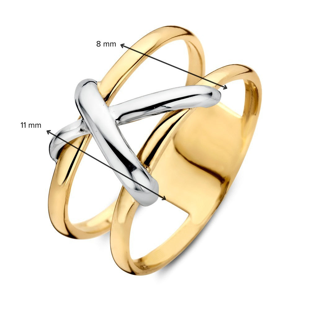 Anello da Donna Bicolore 14 Carati – Lusso ed Eleganza in Oro Giallo e Bianco