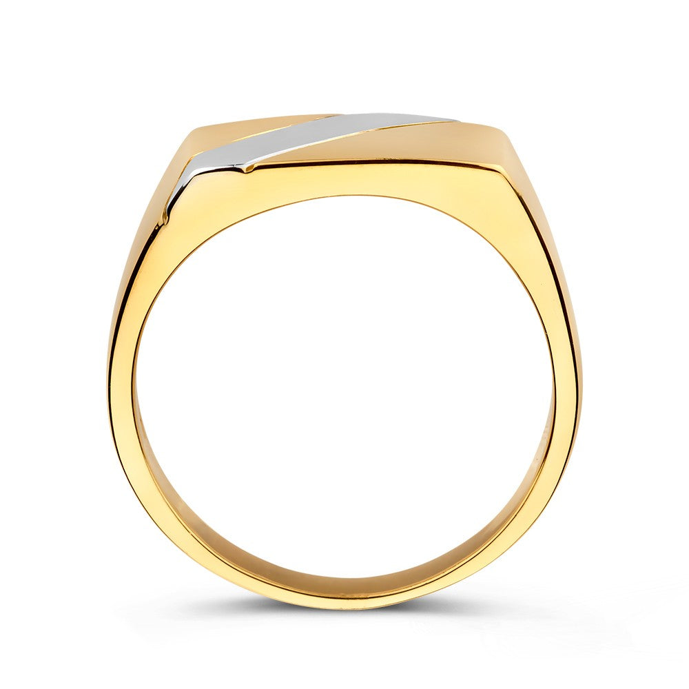 Anello da Uomo Bicolore in Oro Giallo e Bianco – Design Lussuoso e Durevole