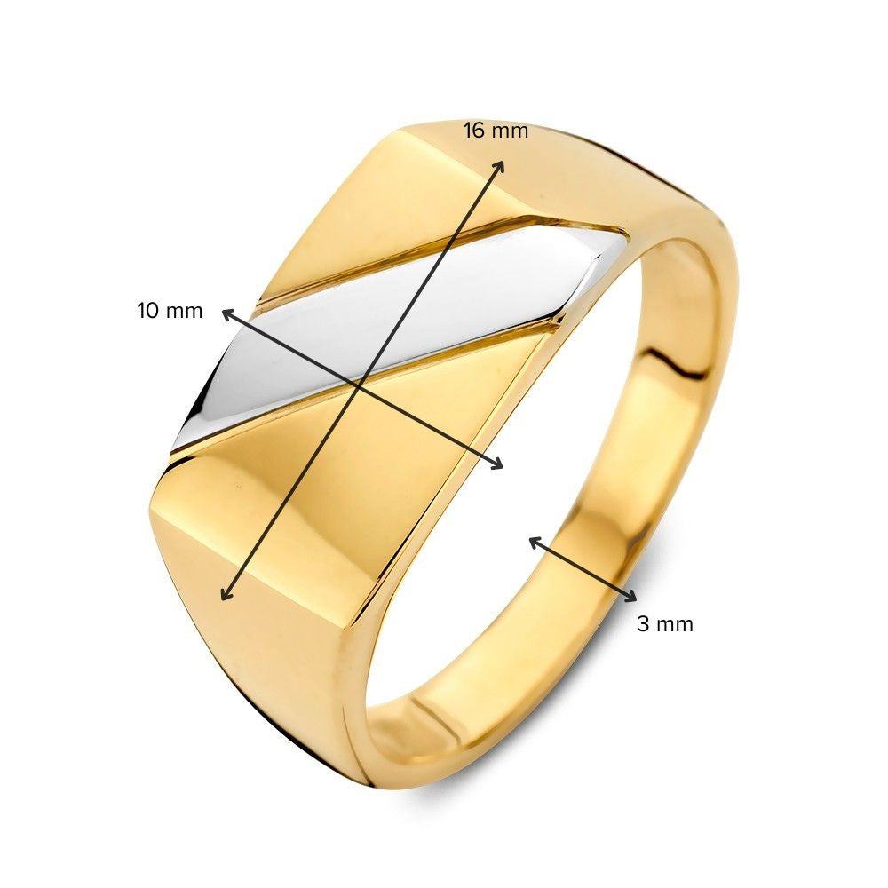 Anello da Uomo Bicolore in Oro Giallo e Bianco – Design Lussuoso e Durevole