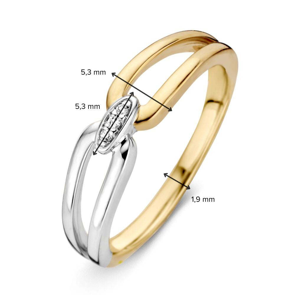 Anello da donna bicolore 14 carati con diamante – Eleganza e Lusso