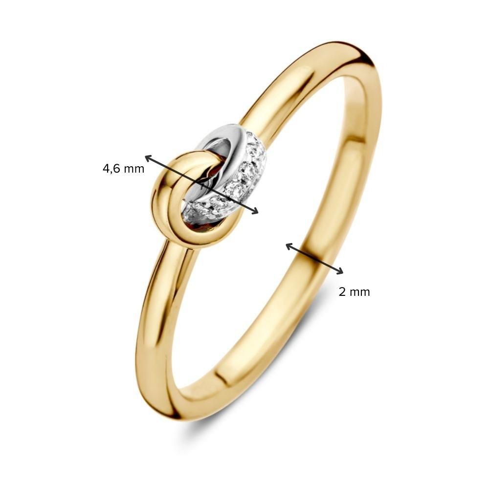 Anello da Donna in Oro Bicolore 14 Carati con Diamante Taglio Brillante