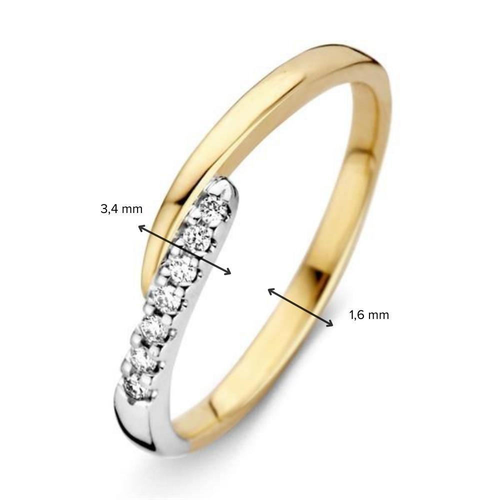 Anello da Donna in Oro Bicolore 14 Carati con Diamante Taglio Brillante