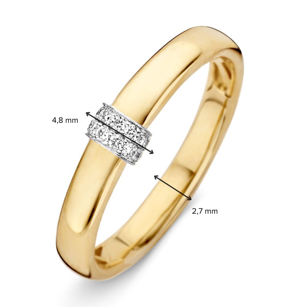 Anello da Donna in Oro Bicolore 14 Carati con Diamanti Taglio Brillante
