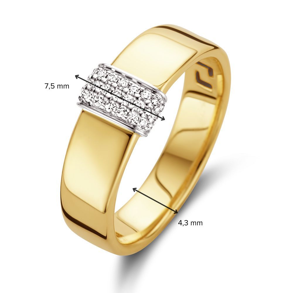 Anello in Oro Giallo 14 Carati con Elemento Centrale in Diamante
