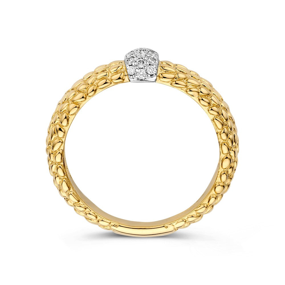 Anello bicolore brillante 0,14 ct.