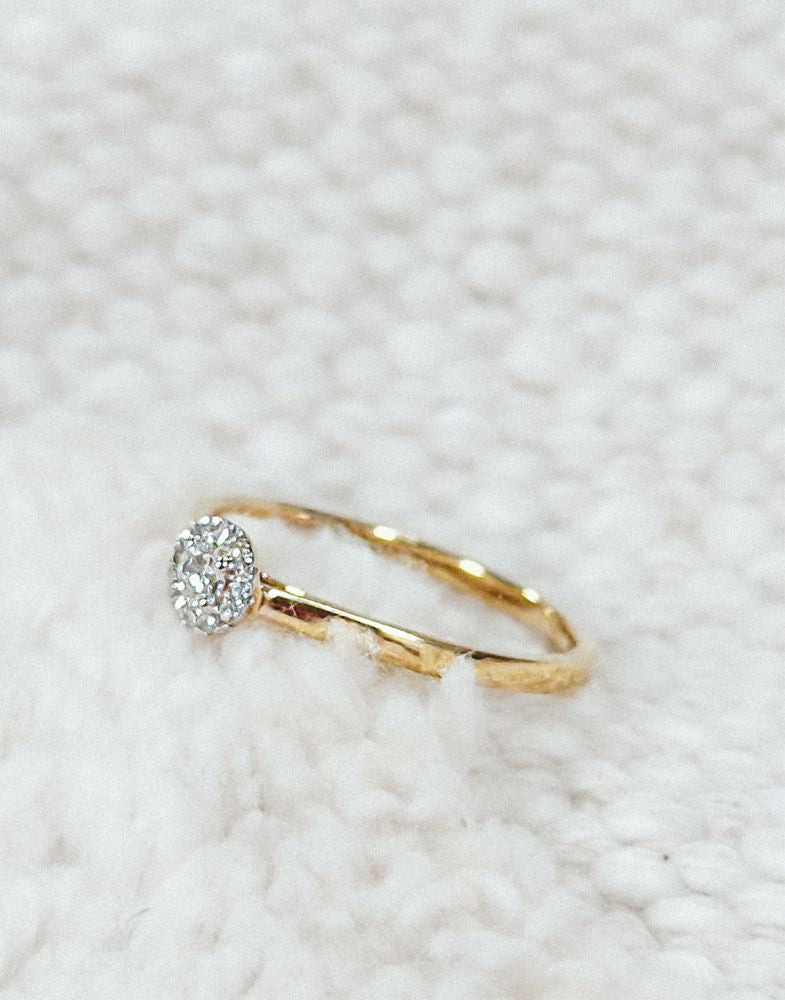 Anello Entourage da Donna in Oro Giallo e Bianco 14K con Diamanti Brillanti da 0.15 ct